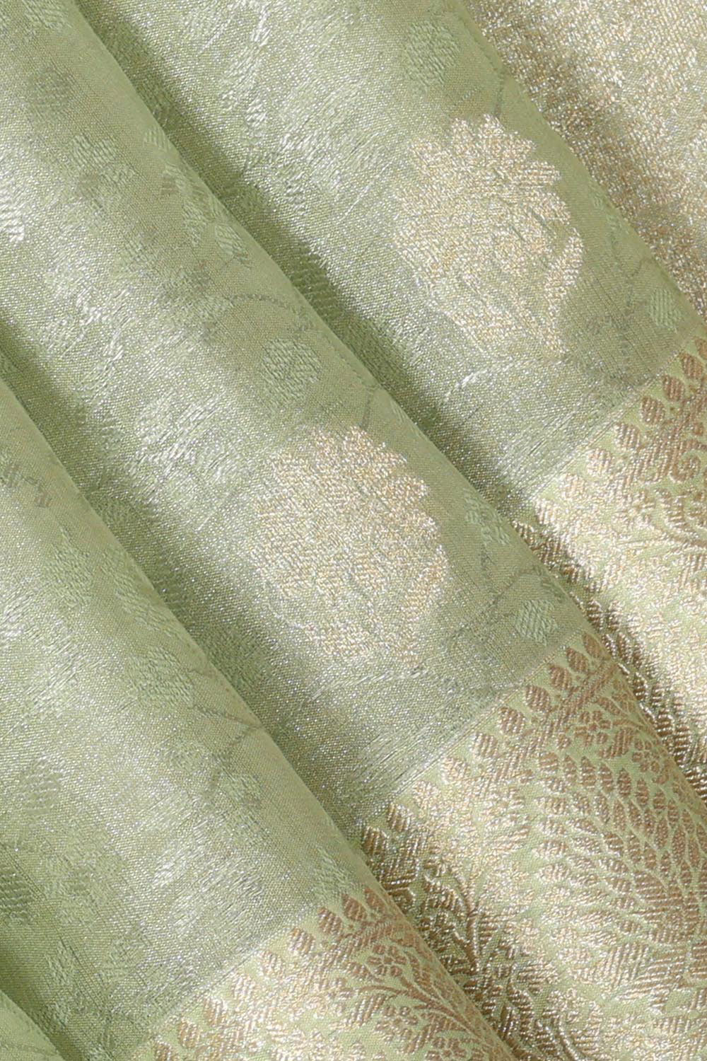 Image of Banarasi Crepe Pista Green Saree
